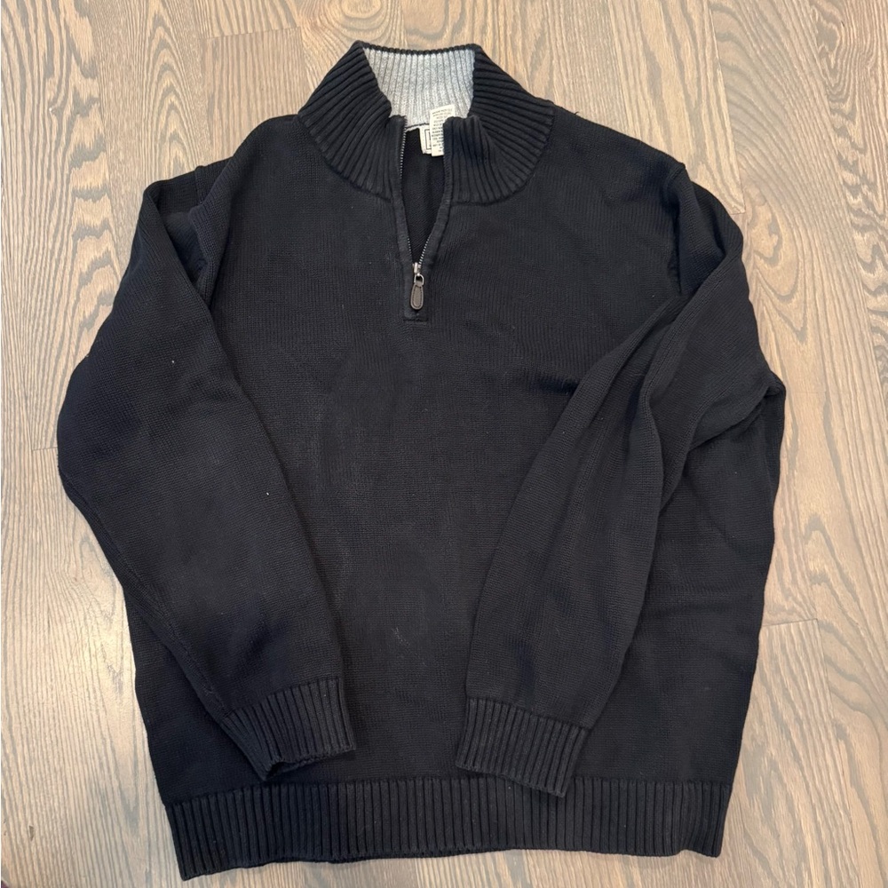 L.L. Bean Men's Black Zip-Up Sweater